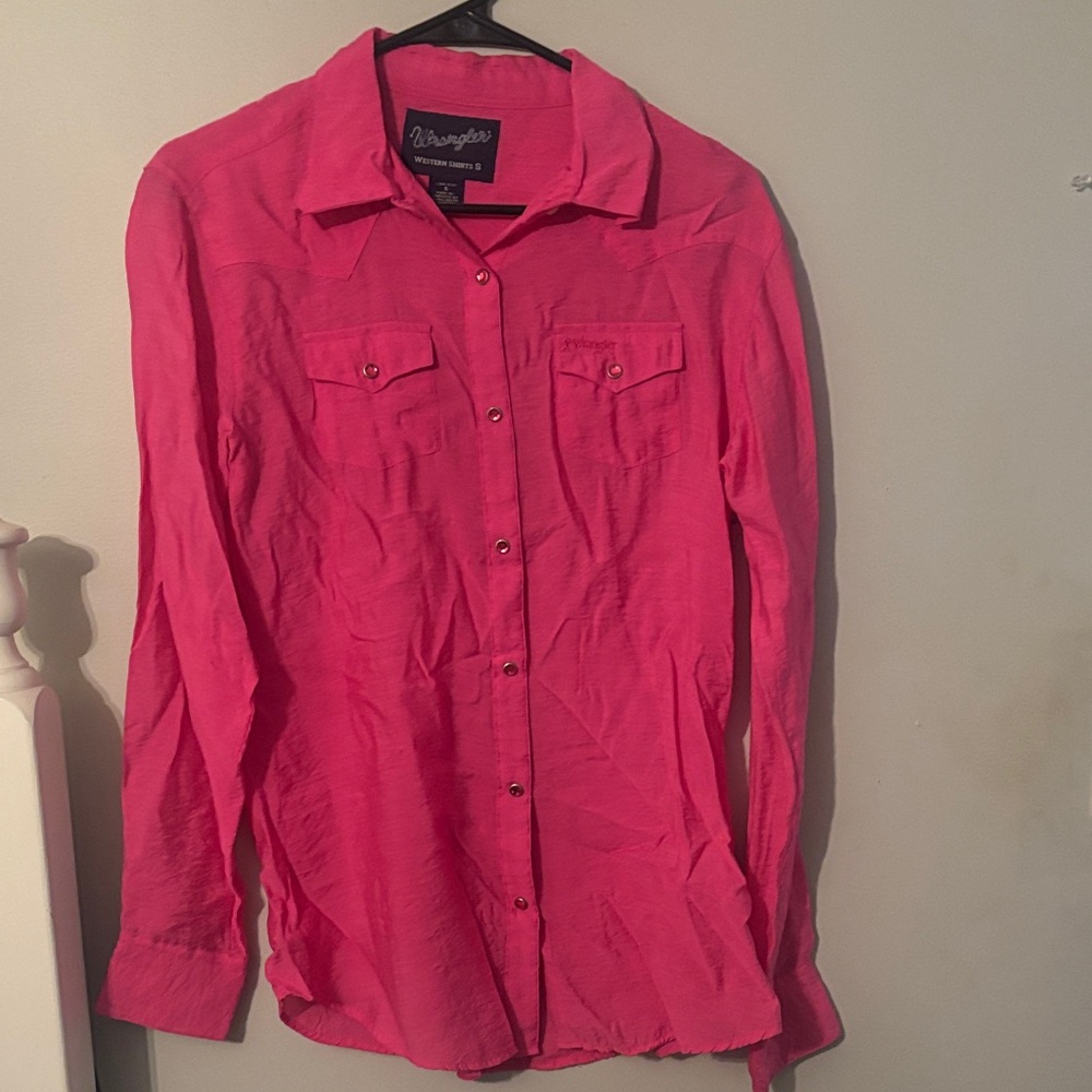 Wrangler Women's Button-Up Shirt - Hot Pink